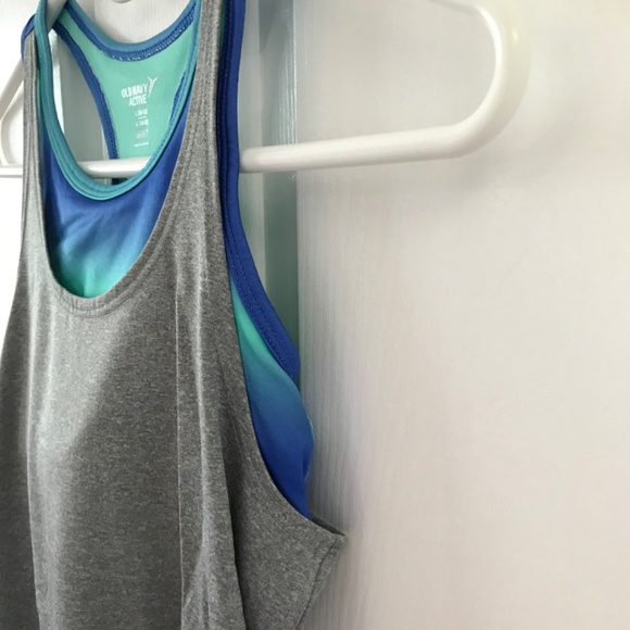 Old Navy Active gray blue green Go Dry Sports Tank Bra Girls 10 / 12 (Big Kids) - Picture 6 of 16